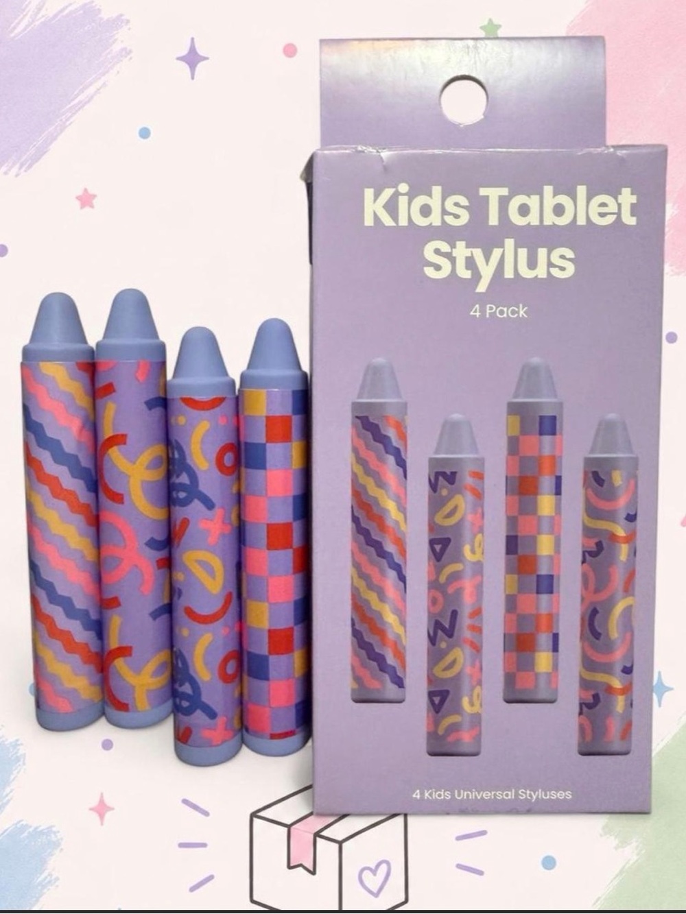Target Purple Patterned Kids Tablet Stylus 4-Pack
